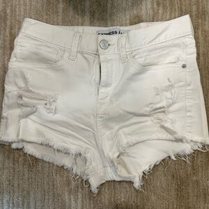 Express White Denim Shorts